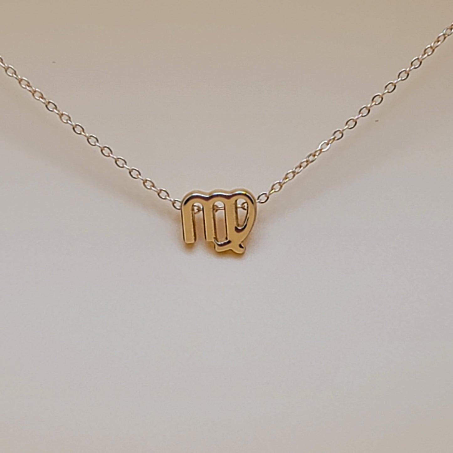 Virgo Zodiac Symbol Pendant Necklace | Gold Plated